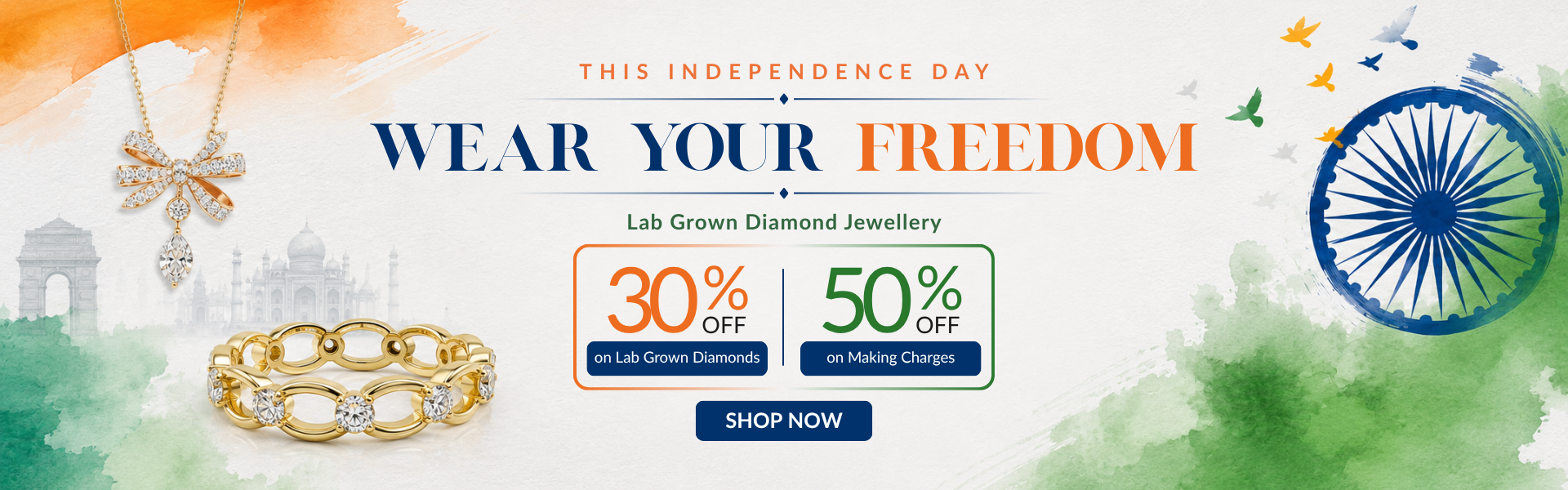 Lab Grown Diamond Jewellery Sale | Independence Day Offers 2026