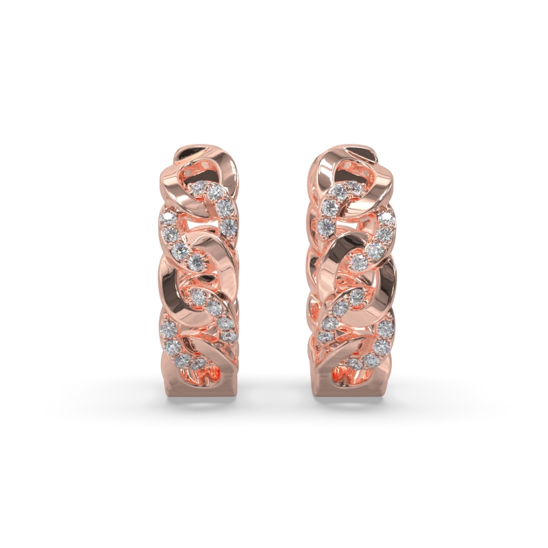 CHAIN LINK HOOP EARRINGS